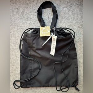 LeSportsac Reiss Drawstring Cinch Black Backpack NWT